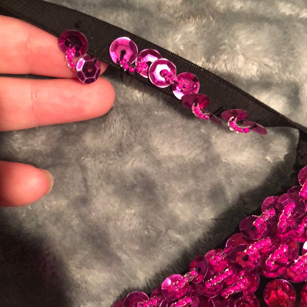 Pink Beaded Rave Top / Bra - Picture 4 of 7